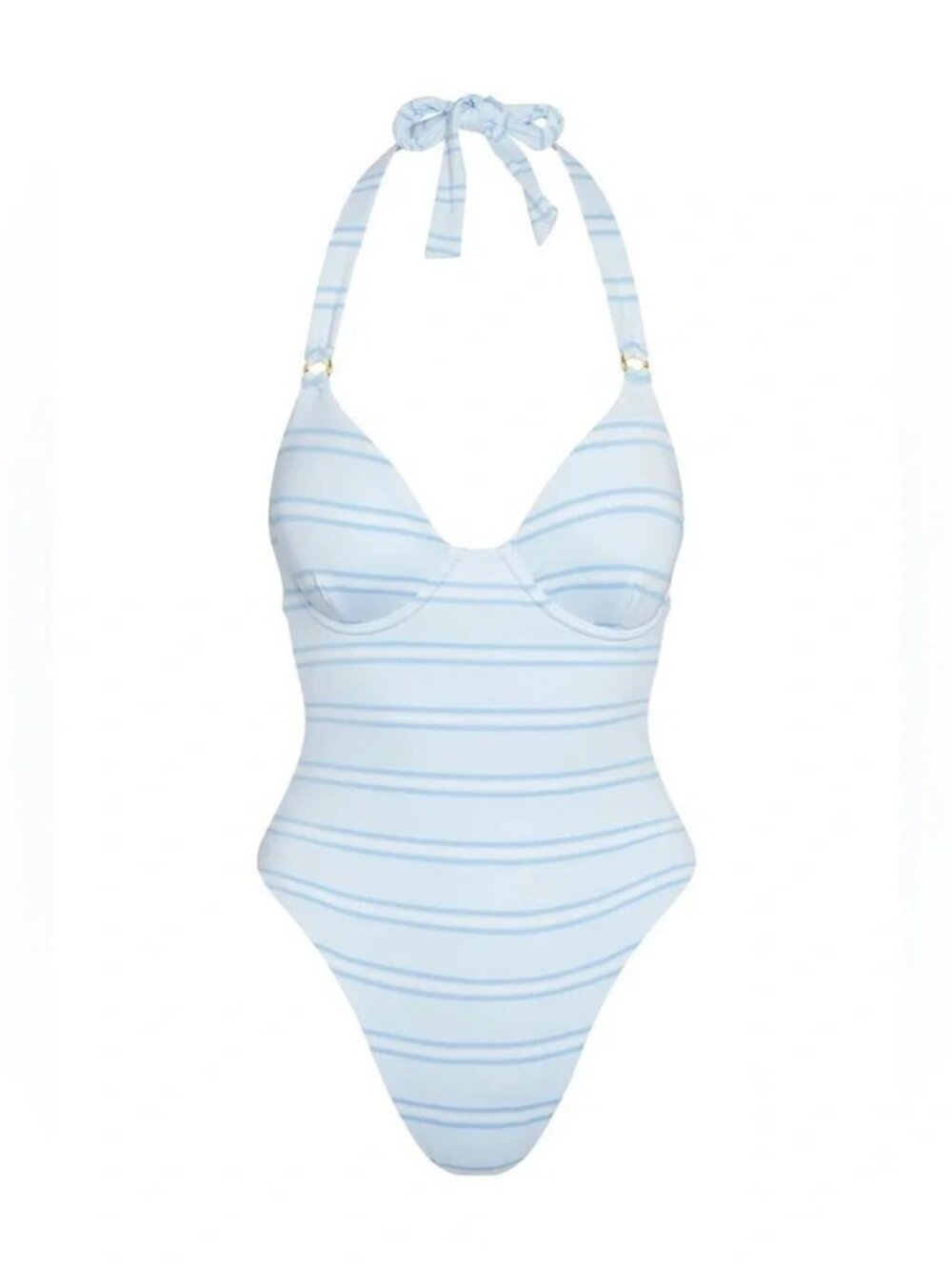 Monday Swimwear Honolulu Underwire One Piece Swimsuit - Ice Stripe - Size XL